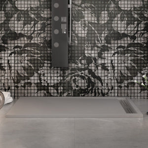 Piatto doccia in marmoresina grigio chiaro effetto pietra cemento relax, misura 80x200