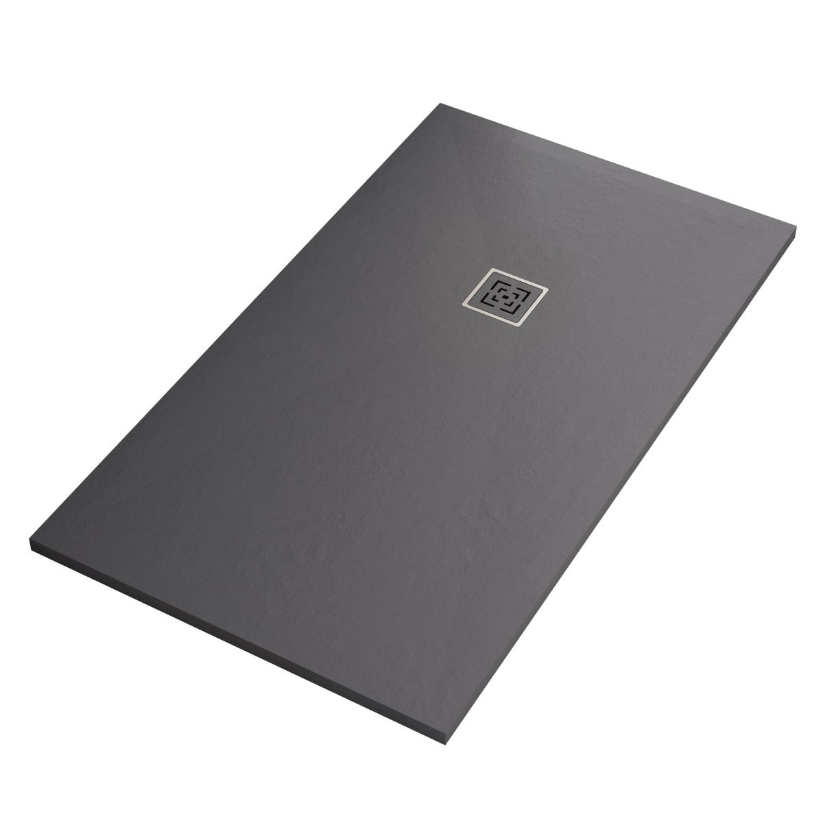 Piatto doccia in marmoresina grigio scuro effetto pietra cemento passion, misura 70x80