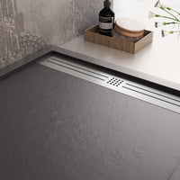 Piatto doccia in marmoresina nero effetto pietra cemento relax, misura 70x120