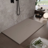 Piatto doccia in marmoresina sabbia effetto pietra cemento maka, misura 70x70