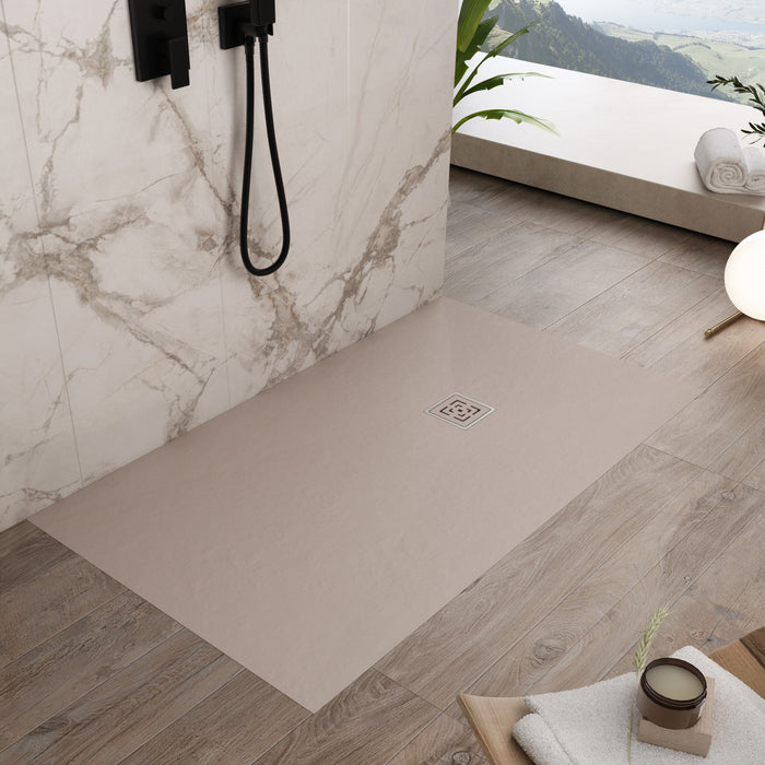 Piatto doccia in marmoresina Sabbia effetto pietra cemento OASIS Regos-80x200