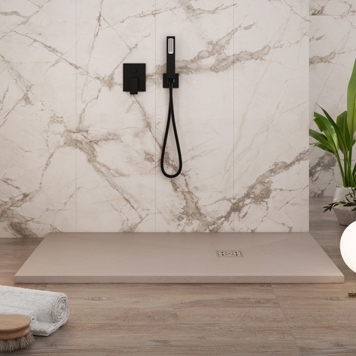 Piatto doccia in marmoresina Sabbia effetto pietra cemento OASIS Regos-70x200