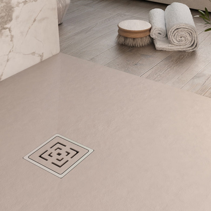 Piatto doccia in marmoresina sabbia effetto pietra cemento passion, misura 75x170