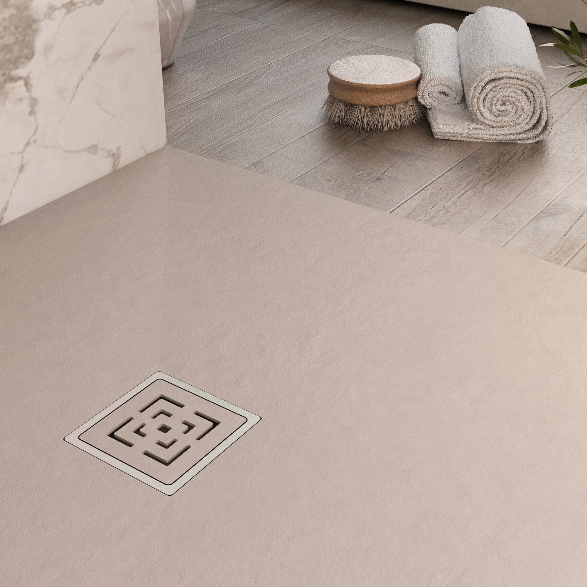 Piatto doccia in marmoresina Sabbia effetto pietra cemento OASIS Regos-90x160