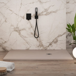 Piatto doccia in marmoresina sabbia effetto pietra cemento plus, misura 90x170