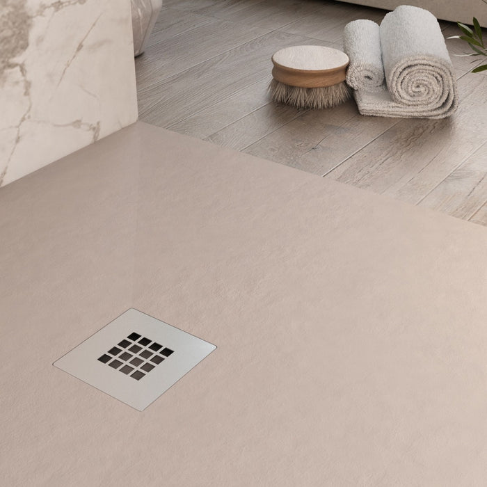 Piatto doccia in marmoresina sabbia effetto pietra cemento plus, misura 90x170