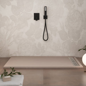 Piatto doccia in marmoresina sabbia effetto pietra cemento relax, misura 90x100