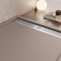 Piatto doccia in marmoresina sabbia effetto pietra cemento relax, misura 80x140