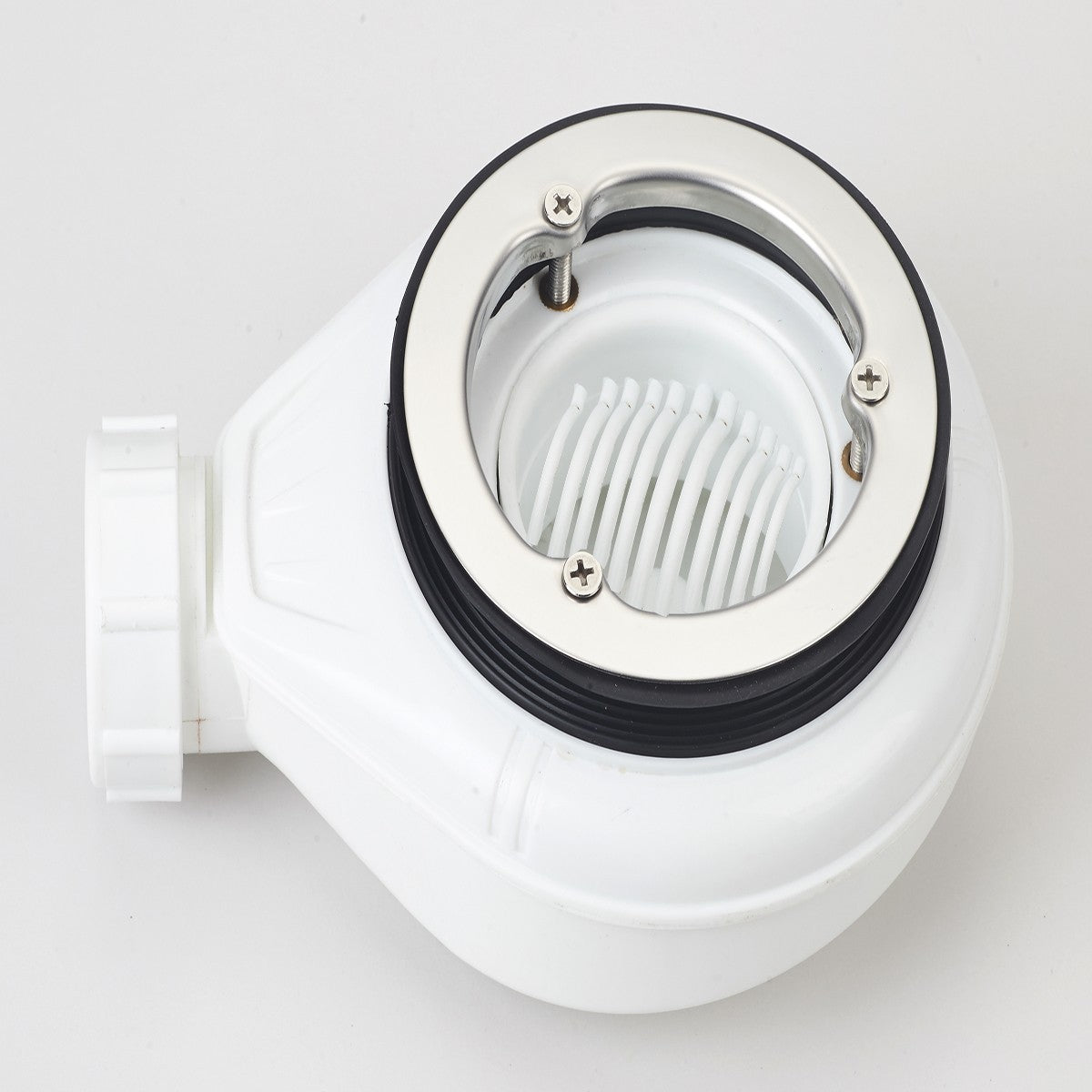 Piatto doccia bianco con scarico laterale griglia inox e piletta star relax, misura 70x160