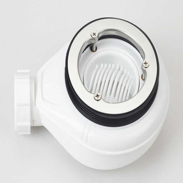 Piatto doccia bianco con scarico laterale griglia inox e piletta star relax, misura 70x160