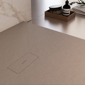 Piatto doccia in marmoresina tortora effetto pietra cemento maka, misura 90x120