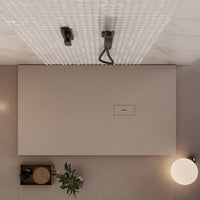 Piatto doccia in marmoresina tortora effetto pietra cemento maka, misura 100x160