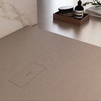 Piatto doccia in marmoresina tortora effetto pietra cemento maka, misura 100x190