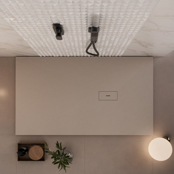 Piatto doccia in marmoresina tortora effetto pietra cemento maka, misura 90x120