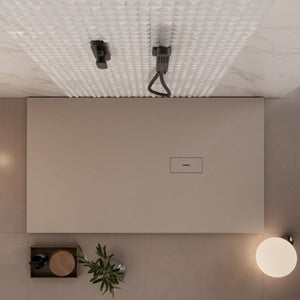 Piatto doccia in marmoresina tortora effetto pietra cemento maka, misura 80x100