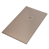 Piatto doccia in marmoresina tortora effetto pietra cemento passion, misura 80x190