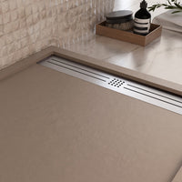 Piatto doccia in marmoresina tortora effetto pietra cemento relax, misura 70x130