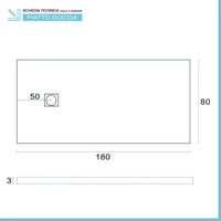 Piatto doccia in resina 80x180 rettangolare Karen ardesia