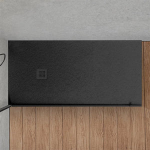 Piatto doccia marmo resina 70x160 antracite pietra riducibile su misura  Loren