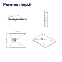 Piatto doccia rettangolare 80x100 cm in marmoresina bianco effetto pietra h3 cm | Milos