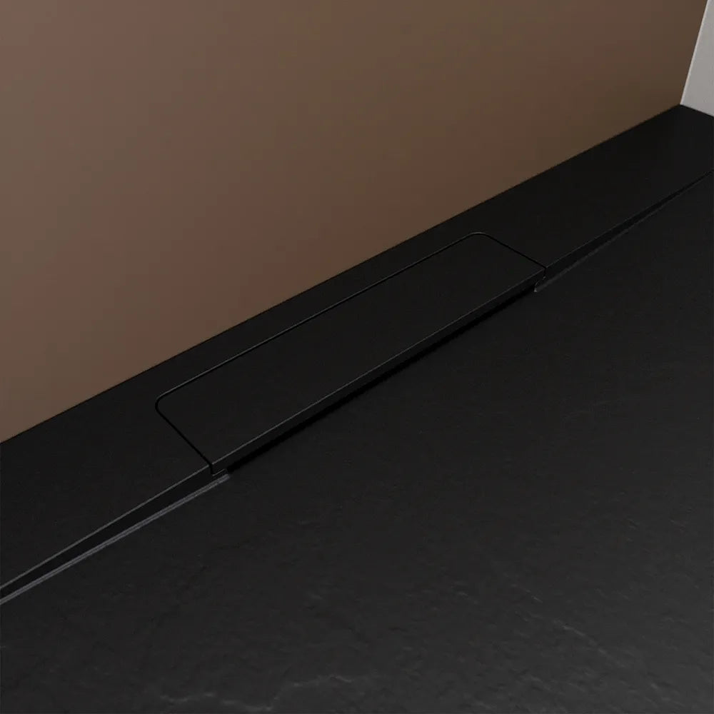 Piatto doccia 70x120 cm in marmoresina nero effetto pietra | Paros