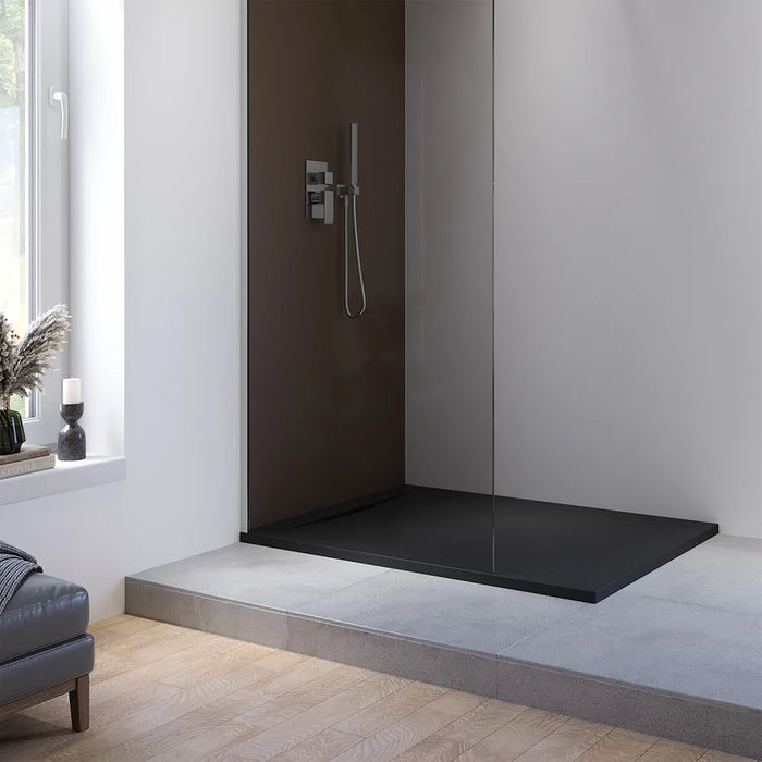 Piatto doccia 70x120 cm in marmoresina nero effetto pietra | Paros