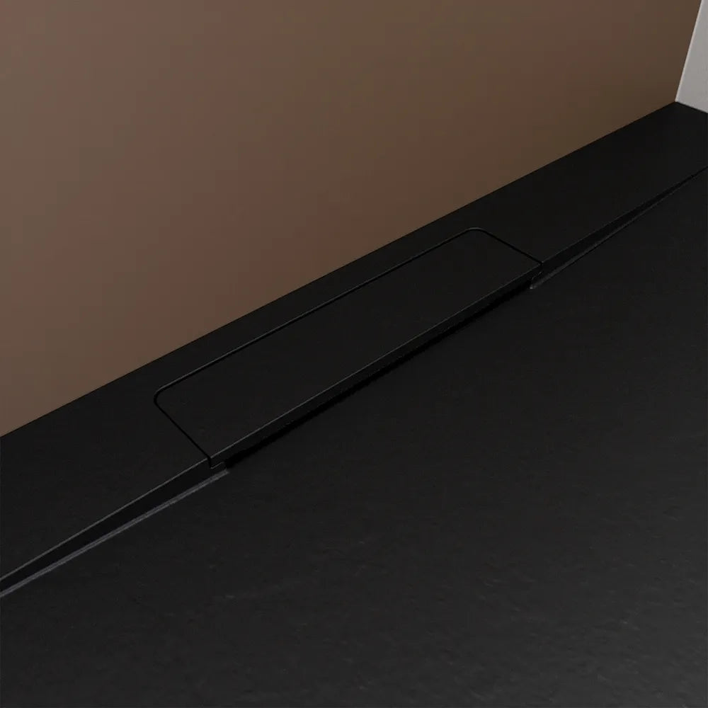 Piatto doccia 90x160 cm in maroresina nero effetto pietra | Paros