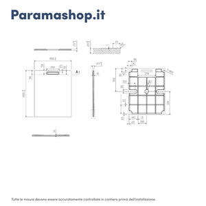 Piatto doccia 80x100 cm in marmoresina grigio effetto pietra | Paros