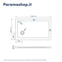 Piatto doccia 80x110 effetto pietra bianco in acrilico altezza slim | Petra