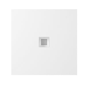 Piatto doccia 80x80cm in marmoresina bianco effetto pietra | Kos