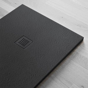 Piatto doccia resina 70x170 antracite pietra filo pavimento slim   Loren