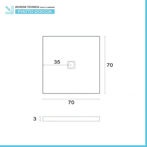 Piatto doccia resina 70x70 su misura ghiaccio effetto pietra Karen