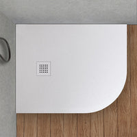 Piatto doccia resina 70x90 semicircolare sinistro bianco pietra filo pavimento  Loren