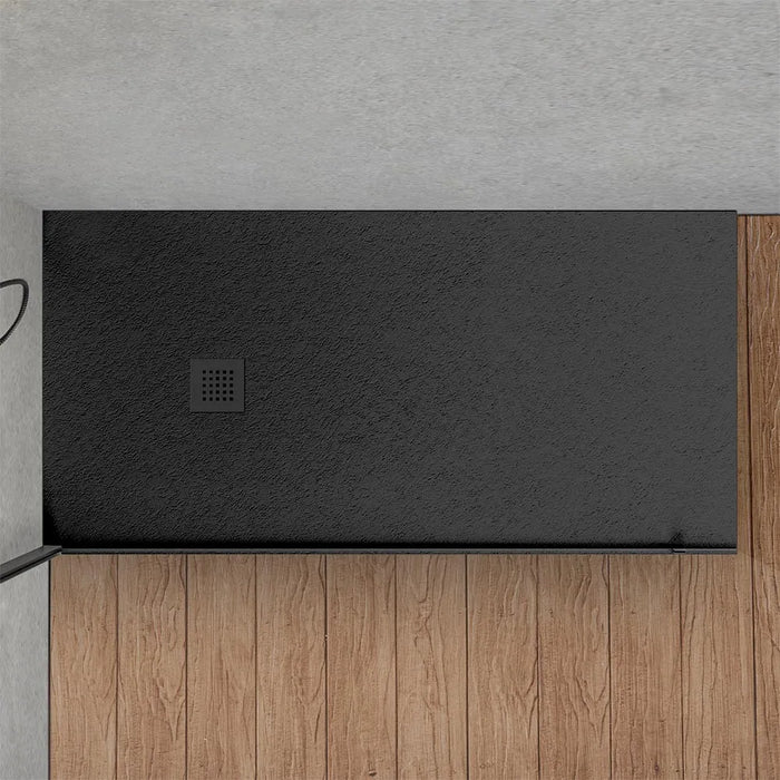 Piatto doccia resina 80x160 antracite pietra filo pavimento ultra slim  Loren