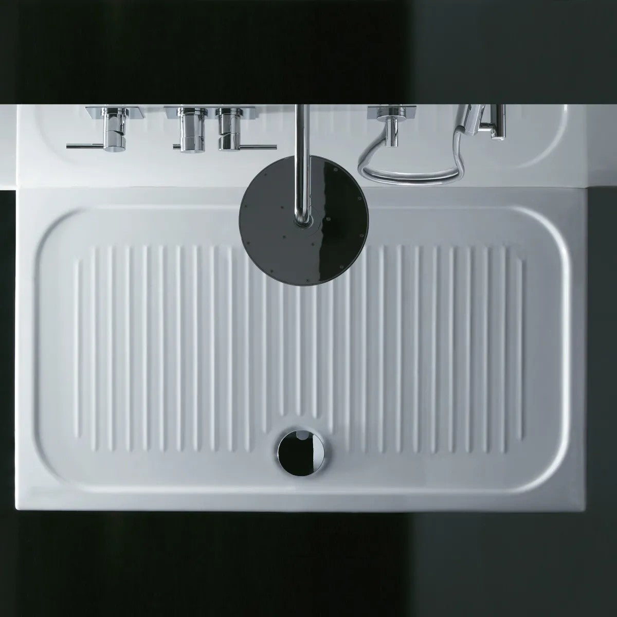 Piatto doccia rettangolare in Ceramica GALASSIA 110x75cm  BIANCO  con antiscivolo Regos
