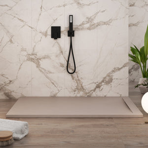 Piatto doccia in marmoresina sabbia effetto pietra cemento vincent, misura 70x100