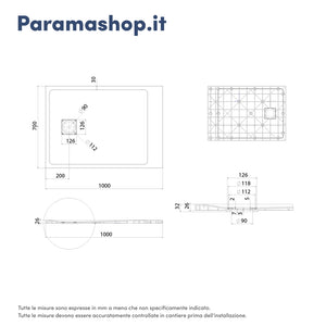 Piatto doccia 70x100 cm colore nero effetto pietra | Samos