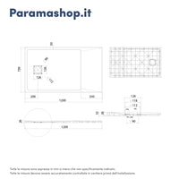 Piatto doccia 70x120 cm colore bianco effetto pietra | Samos