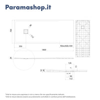 Piatto doccia 70x180 cm colore bianco effetto pietra | Samos