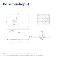 Piatto doccia 70x90 cm colore bianco effetto pietra | Samos