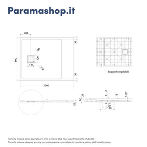 Piatto doccia 80x100 cm colore nero effetto pietra | Samos