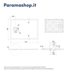 Piatto doccia 80x110 cm colore marrone effetto pietra | Samos
