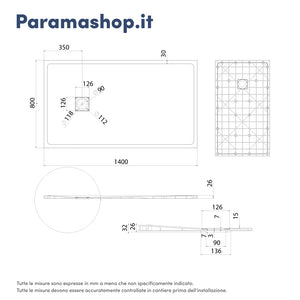 Piatto doccia 80x140 cm colore marrone effetto pietra | Samos