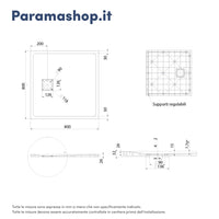 Piatto doccia 80x80 cm colore marrone effetto pietra | Samos