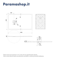 Piatto doccia 90x140 cm colore marrone effetto pietra | Samos