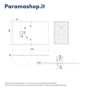 Piatto doccia 90x140 cm colore marrone effetto pietra | Samos