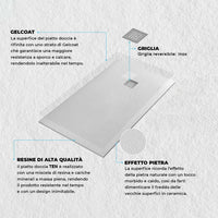 Piatto doccia semicircolare 100x100 bianco riducibile su misura Ten