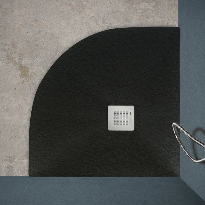 Piatto doccia semicircolare 90x90 antracite riducibile su misura Ten