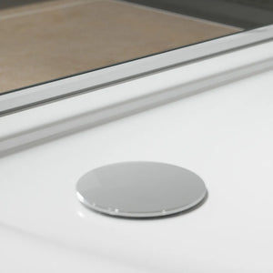 Piatto doccia semicircolare 90x90 cm bianco lucido bordato in acrilico rinforzato | Asteios