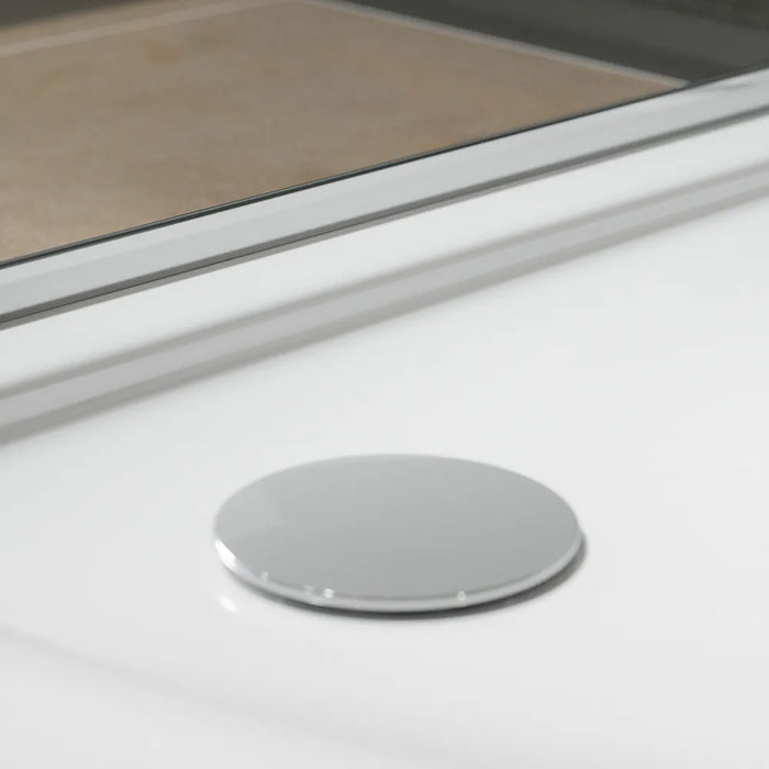 Piatto doccia semicircolare 90x90 cm bianco lucido bordato in acrilico rinforzato | Asteios